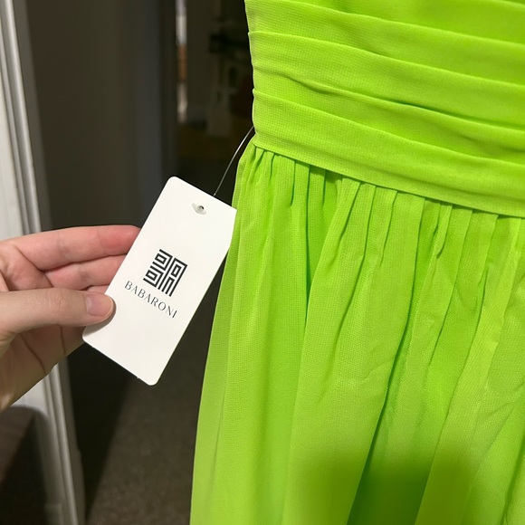 Boho Lime Green Maxi Bridesmaid Prom Dress - Picture 8 of 10